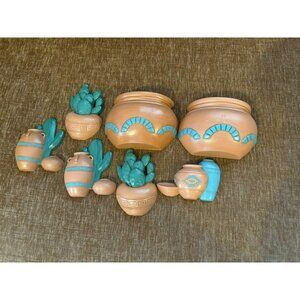 Vintage Burwood Wall Hanging Southwestern Pottery Decor Set